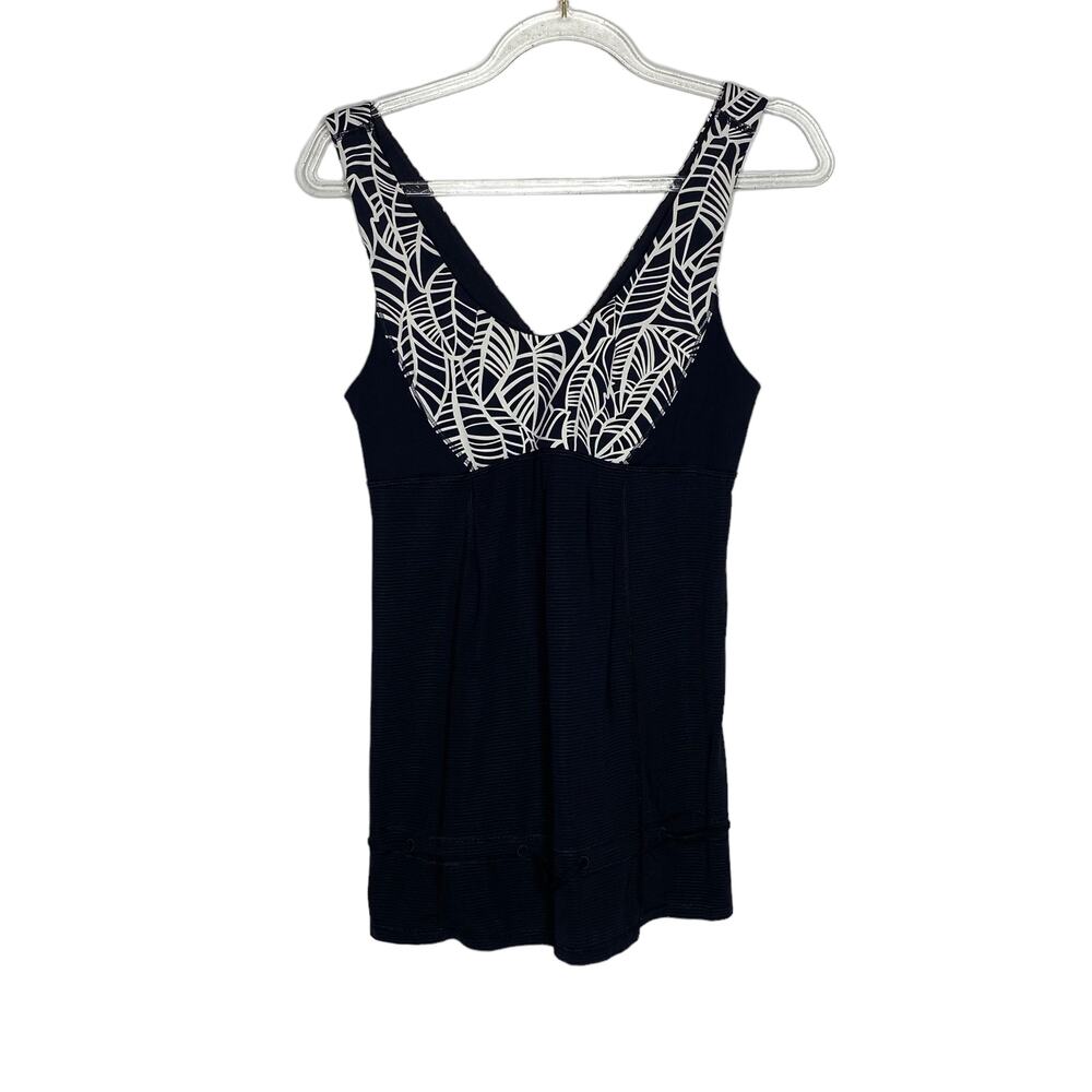 Lululemon Womens Size 4 Tank Top Cinch Waist Black White Pullover Activewear